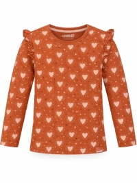 Louder! longsleeve Lina bombay brown heart print aop